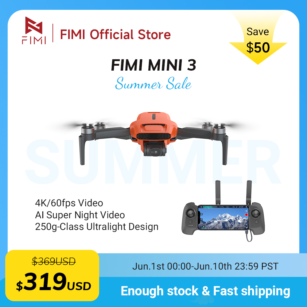 FIMI MINI 3 Camere drone 4K 60 - огляд і ціна Drone Video Production